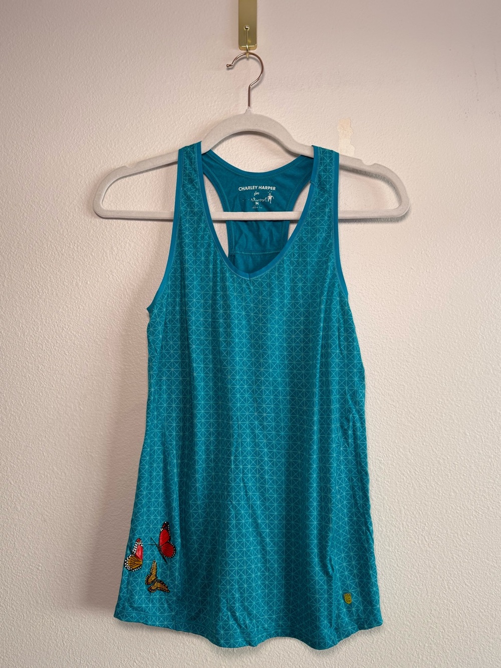 Smartwool merino x Charley Harper butterfly embroidered tank top Sz M